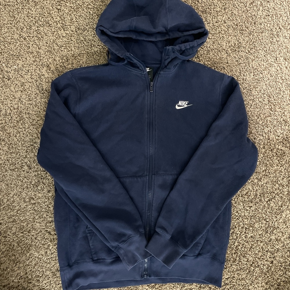 Navy Blue Nike Zip Up Hoodie